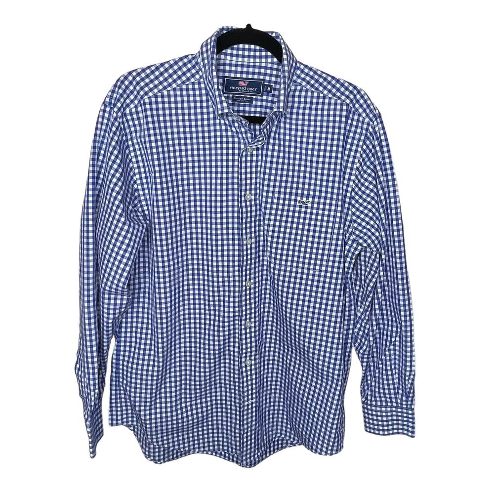 Vineyard Vines Tucker Shirt Men’s Size Medium Blue Gingham Button Down